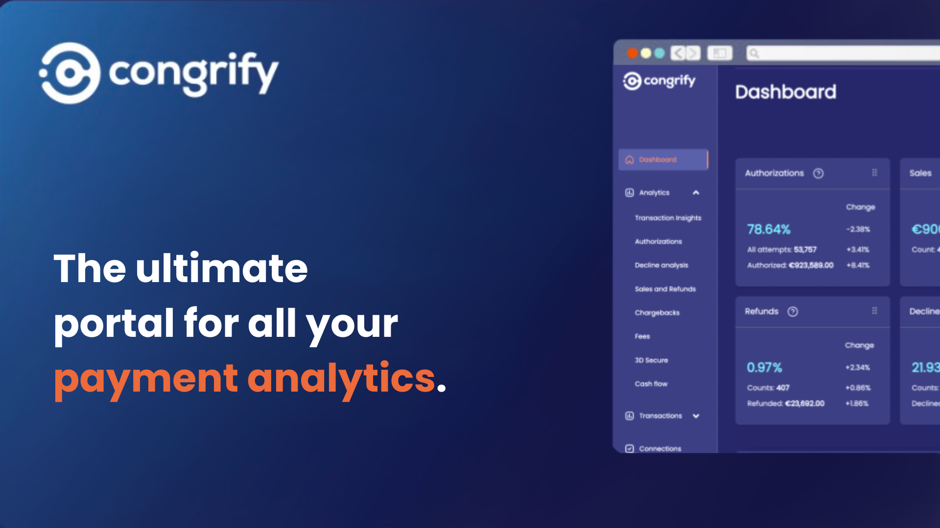 Congrify offers a simple & easy no-code payments data intelligence & observability solution for payment analytics.